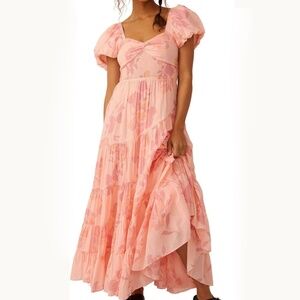 Free People. Short Sleeve Sun-drenched Maxi Dress.